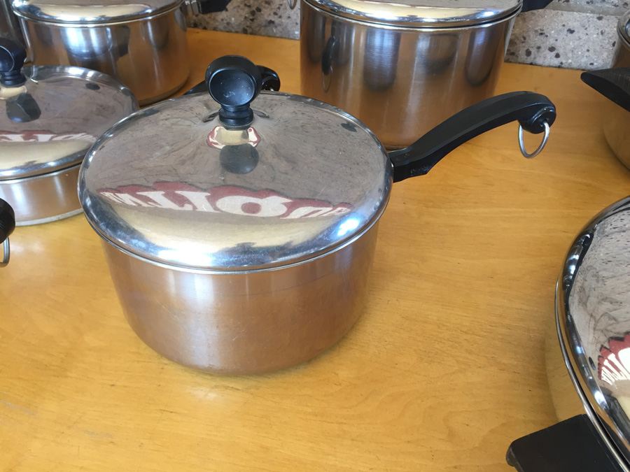 Vintage Farberware Aluminum Clad Stainless Steel Lided Pots & Pans (9 Pieces) [Photo 7]