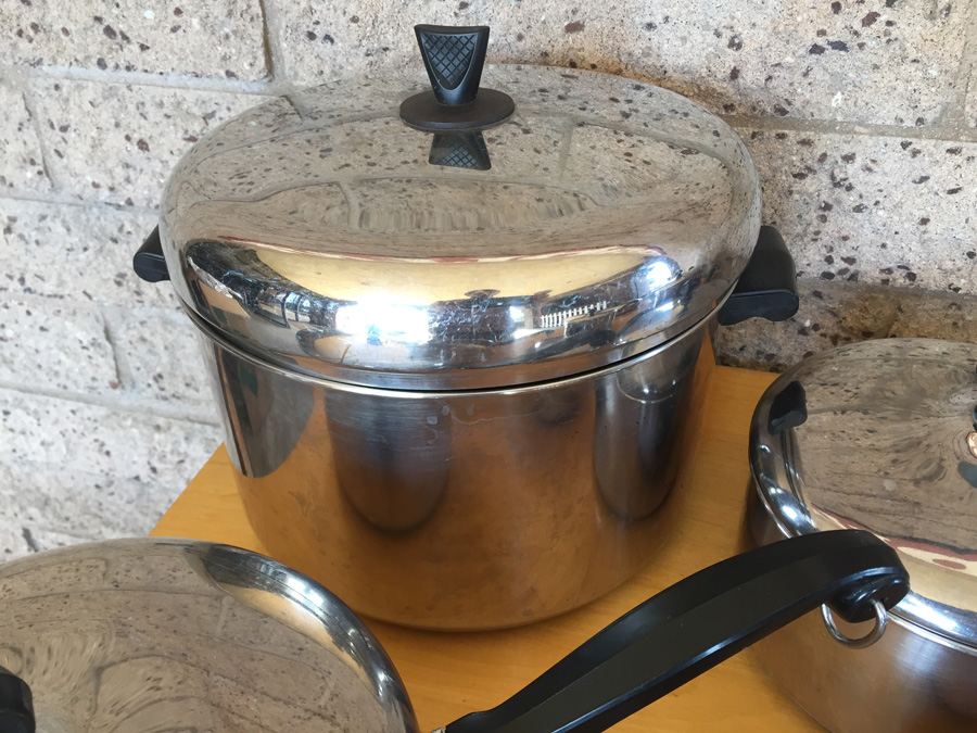 Vintage Farberware Aluminum Clad Stainless Steel Lided Pots & Pans (9 Pieces) [Photo 4]