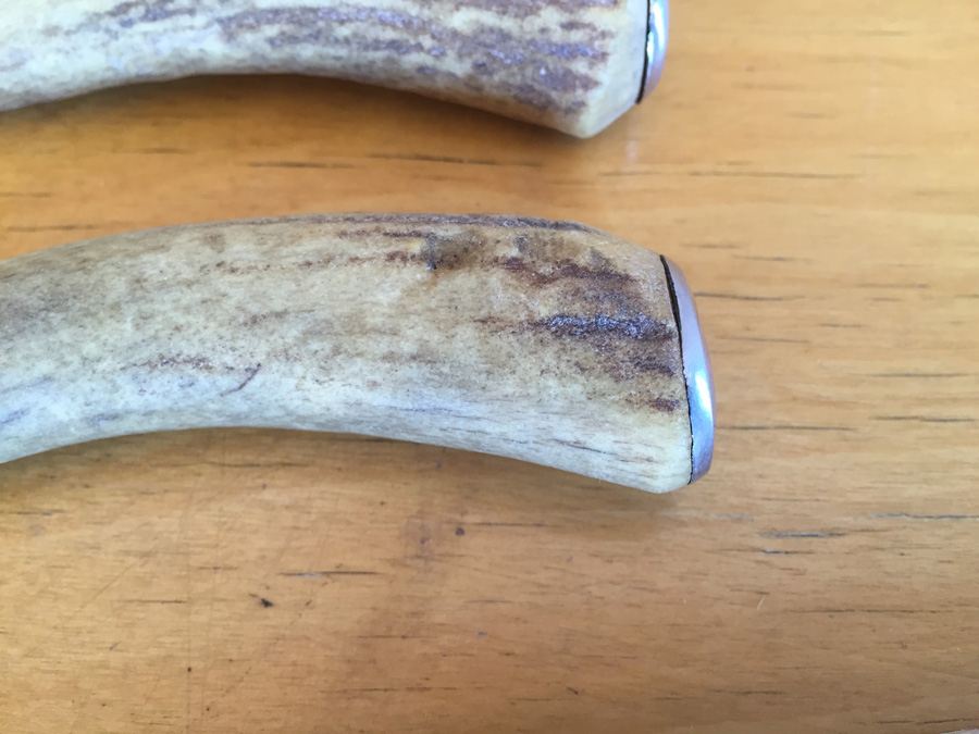 Pair Of Vintage Taylor's Eye Witness Sheffield England Stag Handle Knives [Photo 4]