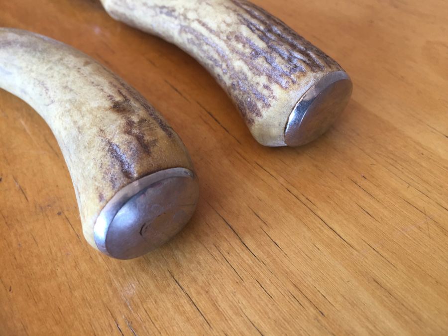 Pair Of Vintage Taylor's Eye Witness Sheffield England Stag Handle Knives