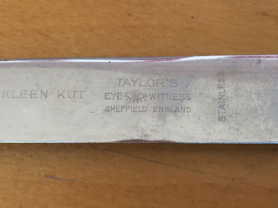 Pair Of Vintage Taylor's Eye Witness Sheffield England Stag Handle Knives [Photo 3]