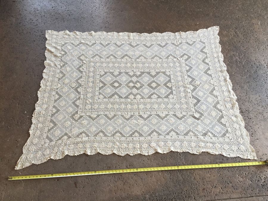 Vintage Hand Crocheted Tablecloth