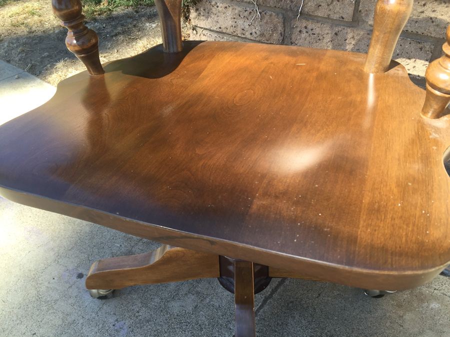 Vintage Ladder Back Desk Chair With Casters [Photo 5]