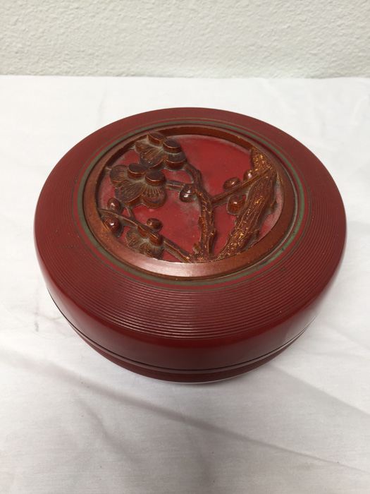 Vintage Red Bowl With Lid [Photo 1]