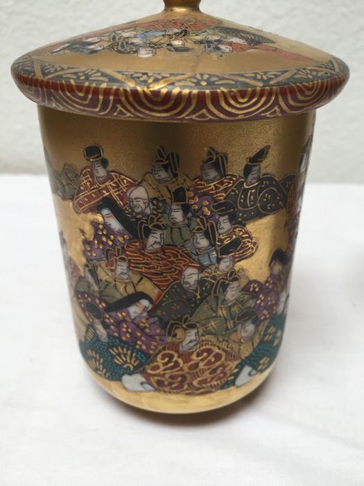 (4) Vintage Asian Cups With Lids Individually Signed [Photo 8]
