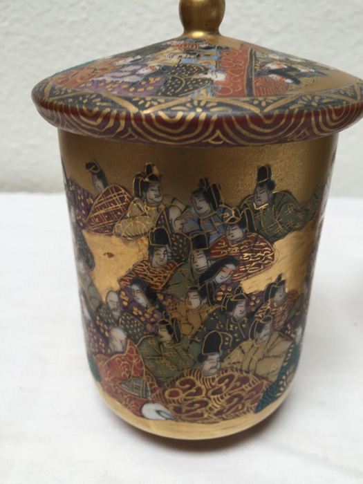 (4) Vintage Asian Cups With Lids Individually Signed [Photo 7]