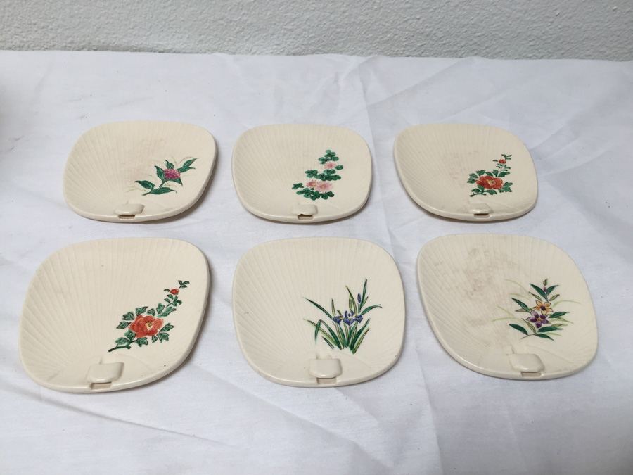 (6) Hand Painted Asian Plates Individually Signed [Photo 1]