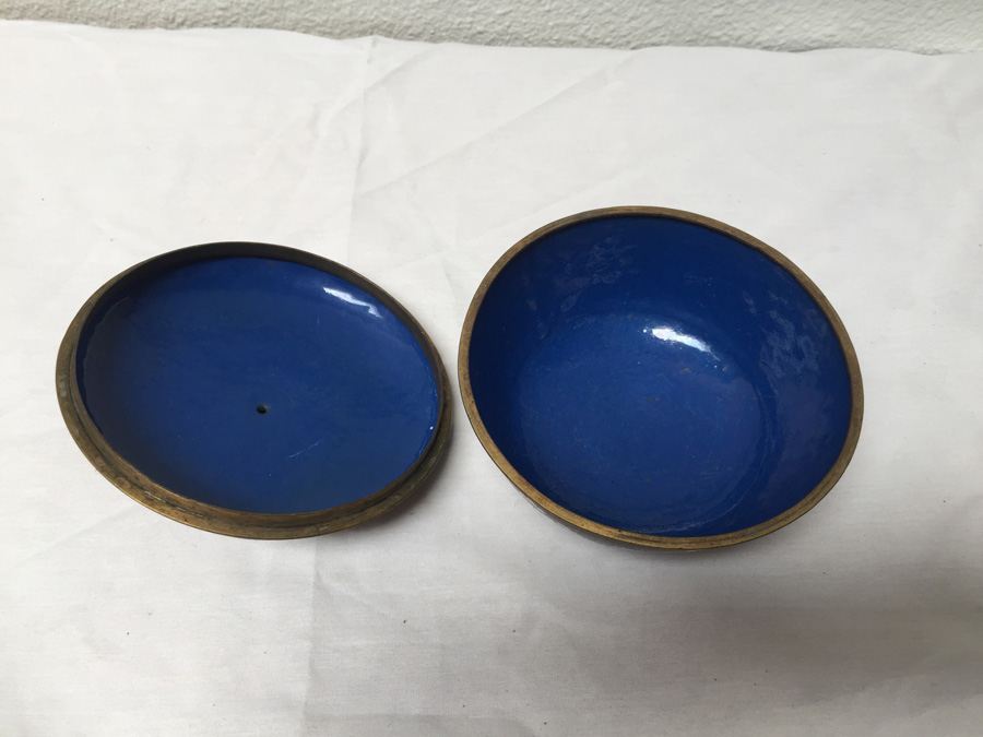 Vintage Round Lidded Chinese Cloisonne Box [Photo 7]