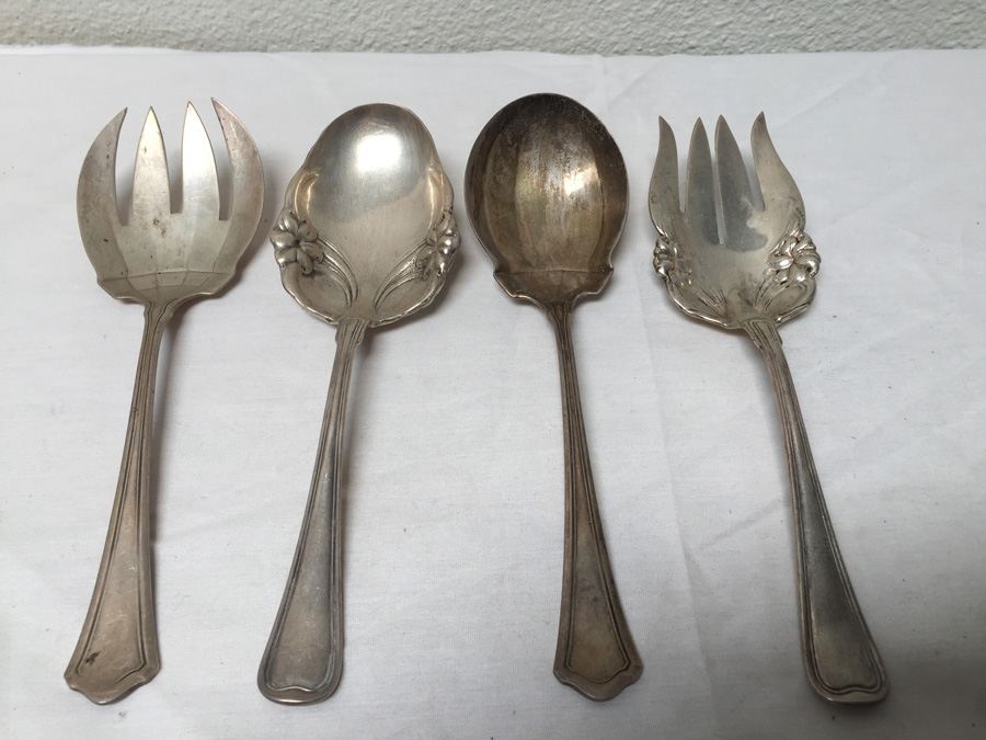 (2) Sterling Silver Salad Serving Sets - Weighs 374 Grams - Melt Value $176 [Photo 3]