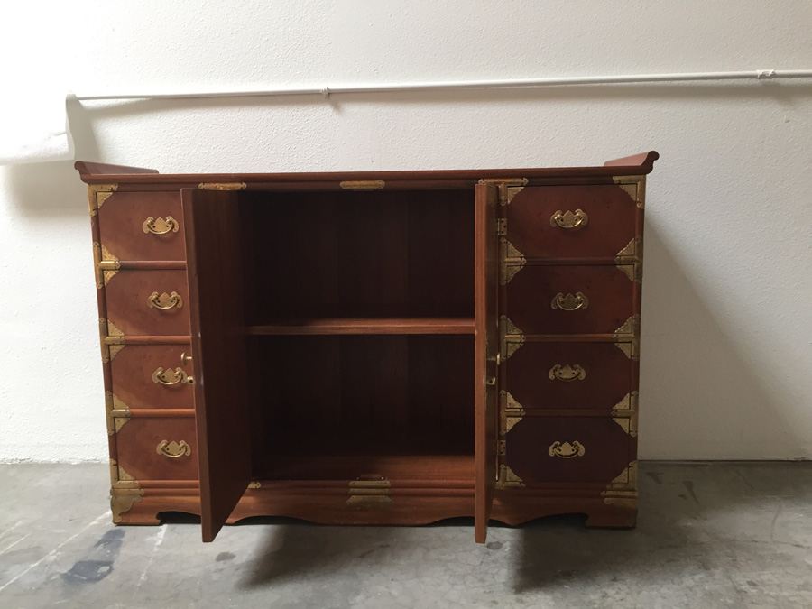 Vintage Asian Campaign-Style Cabinet Chest Of Drawers [Photo 3]