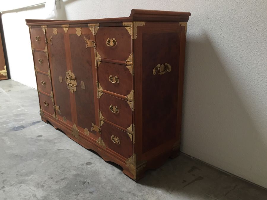 Vintage Asian Campaign-Style Cabinet Chest Of Drawers [Photo 2]