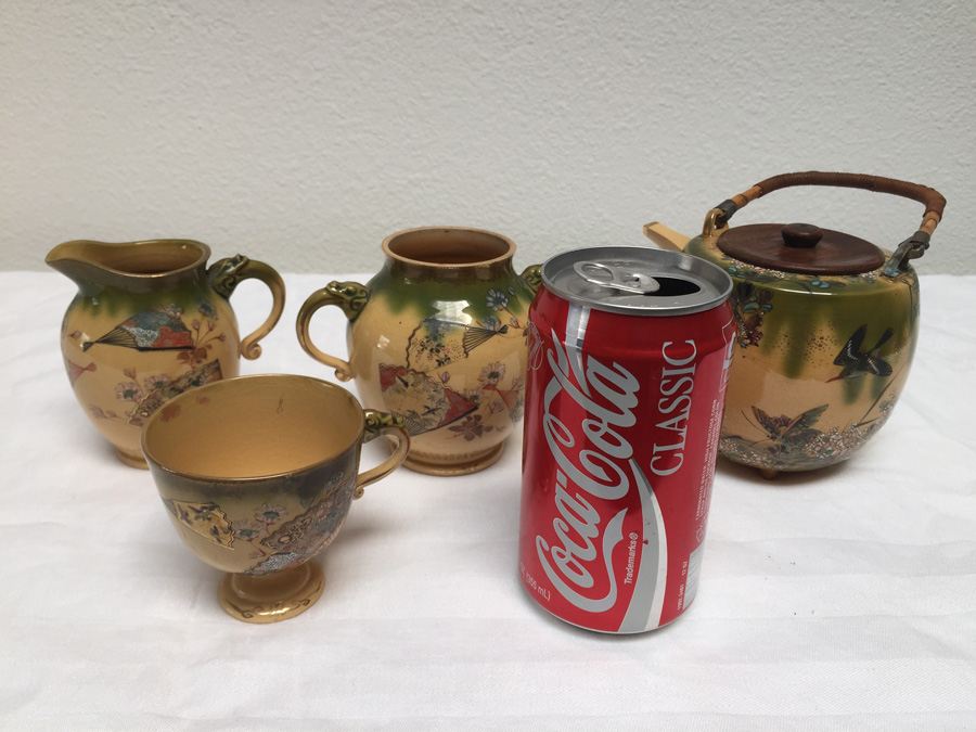Vintage Asian Teapot / Tea Service Set Signed