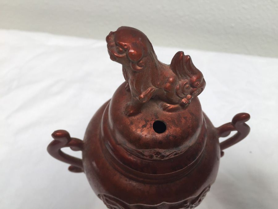 Metal Asian Incense Burner With Foo Dog [Photo 6]
