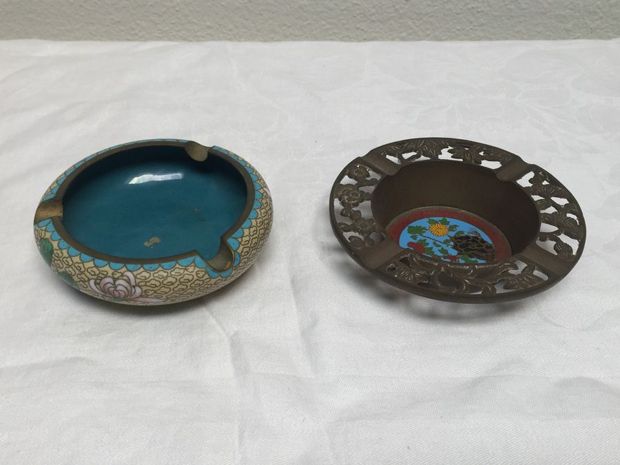 Pair Of Ashtrays - One Cloisonne Ashtray [Photo 1]