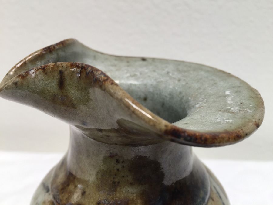 Mid-Century Pottery Pitcher Signed [Photo 3]