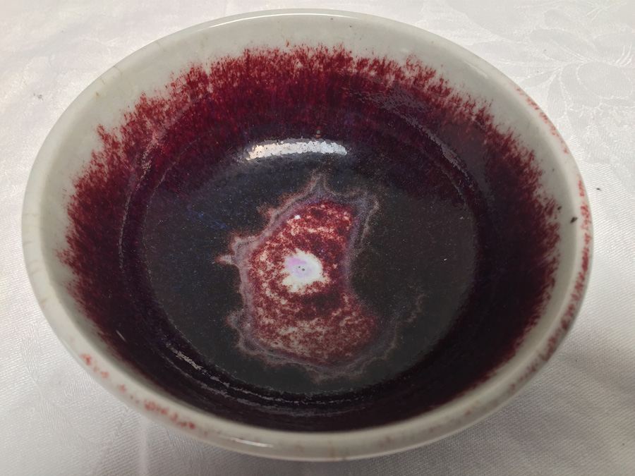 Beautifully Glazed Pottery Bowl With Purples [Photo 4]