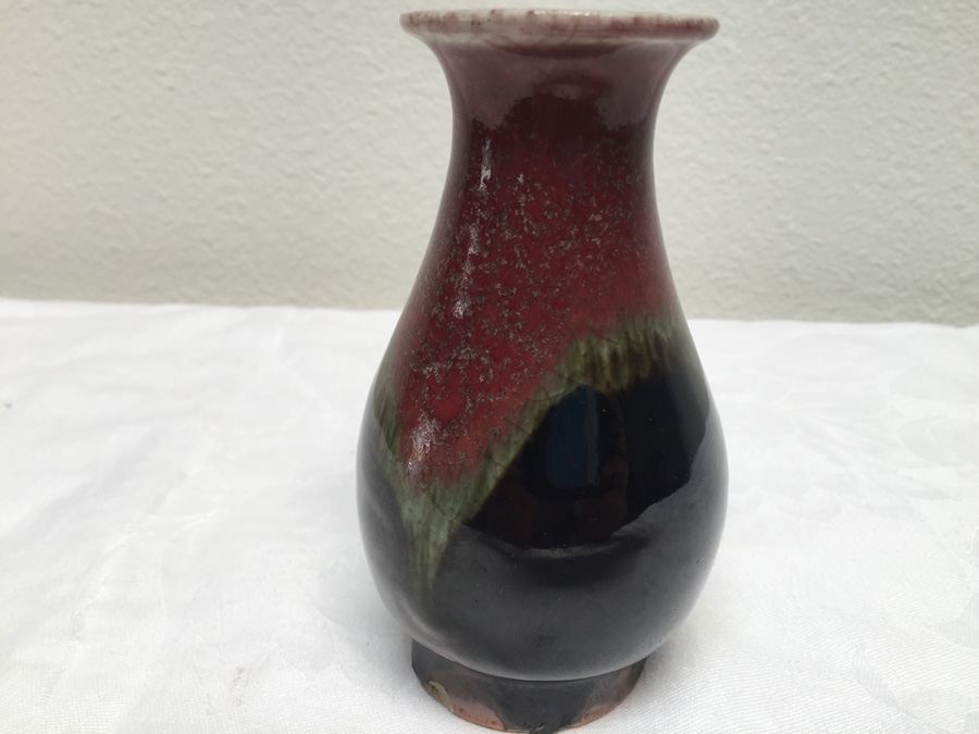Vintage Asian Glazed Pottery Vase Signed [Photo 8]