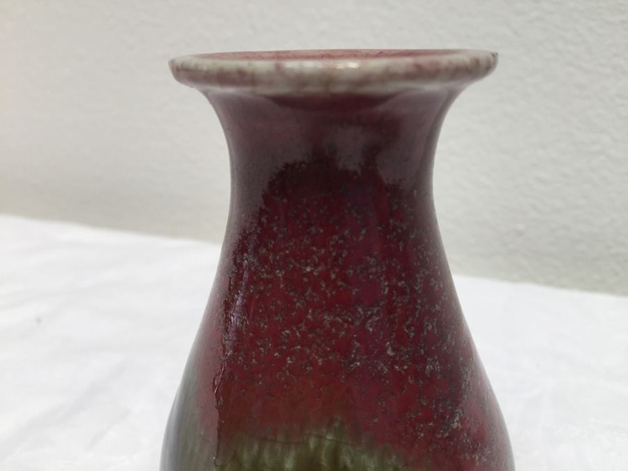 Vintage Asian Glazed Pottery Vase Signed [Photo 3]