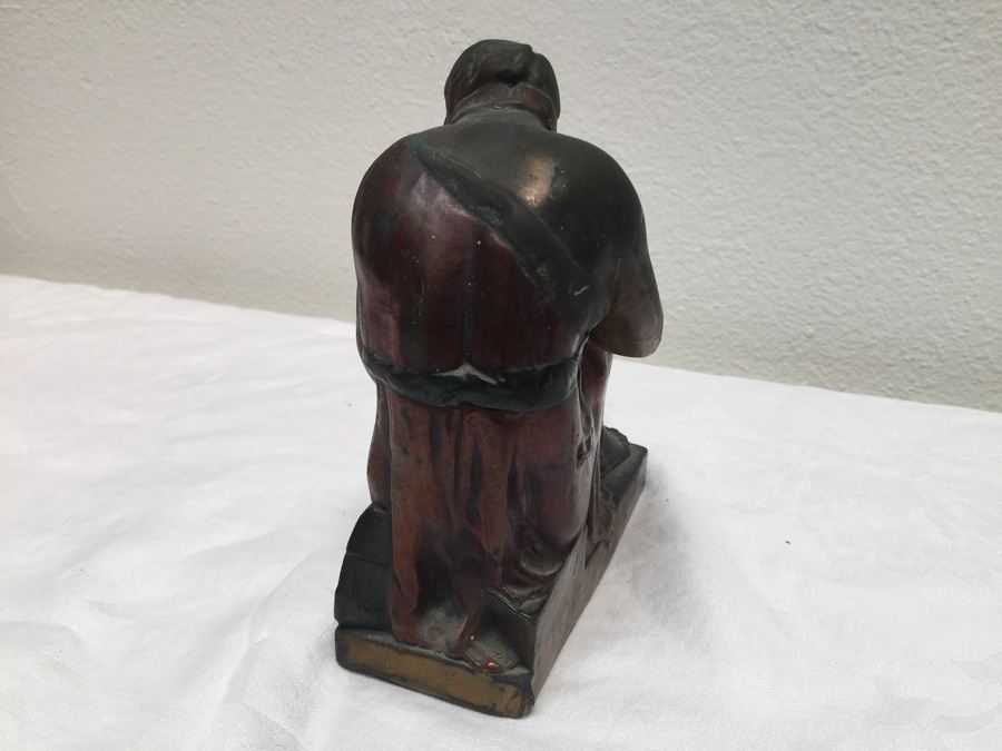 Vintage Metal Statue Of Man Reading [Photo 6]