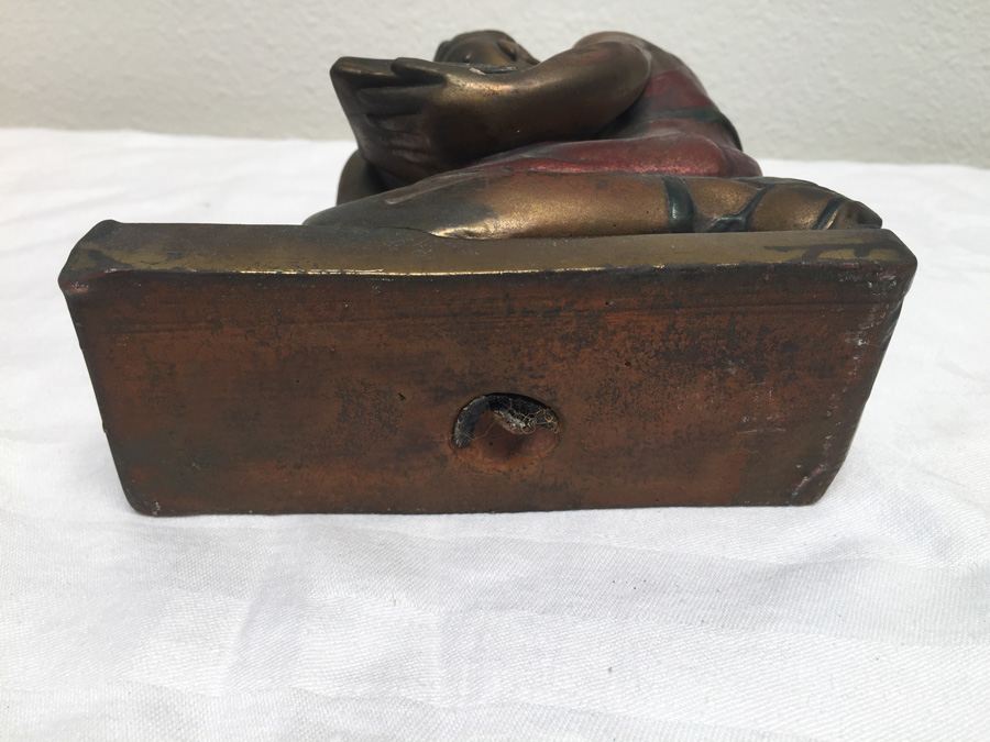 Vintage Metal Statue Of Man Reading [Photo 11]