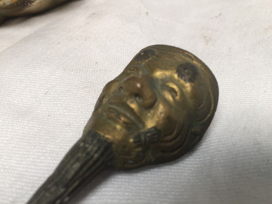 Large Signed Metal (Brass) Japanese Statue [Photo 23]