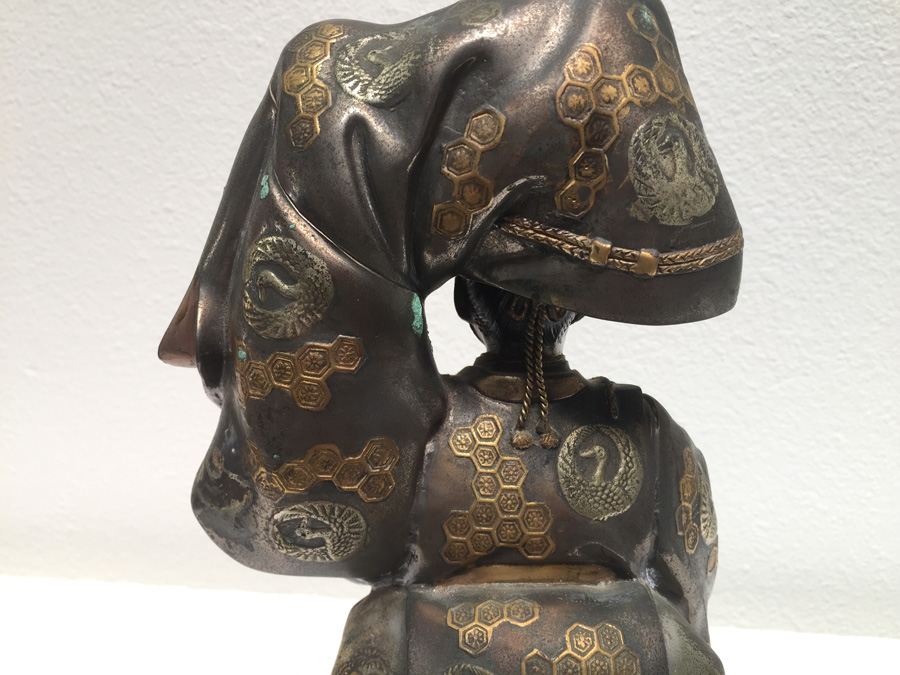 Large Signed Metal (Brass) Japanese Statue [Photo 13]