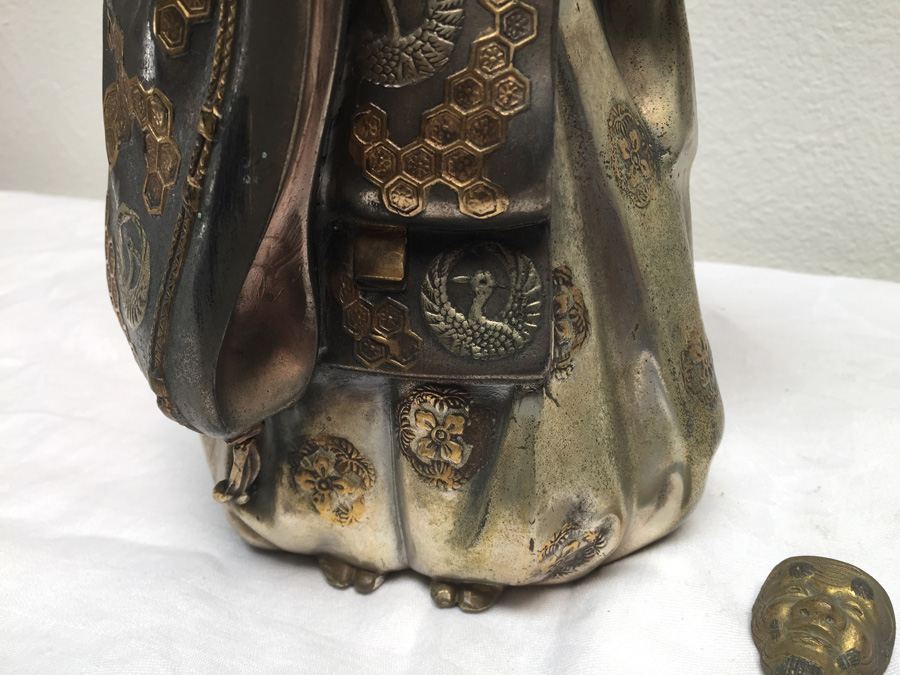 Large Signed Metal (Brass) Japanese Statue [Photo 9]
