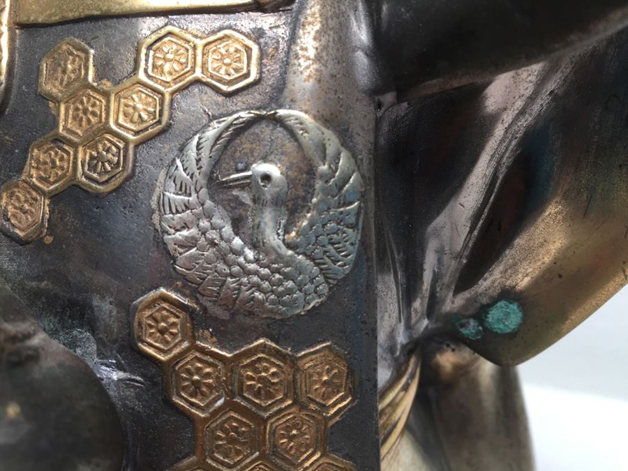 Large Signed Metal (Brass) Japanese Statue [Photo 7]
