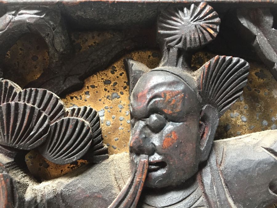 Pair Of Stunning Wood Carved Asian Panels With Detailed Warrior Scenes [Photo 14]