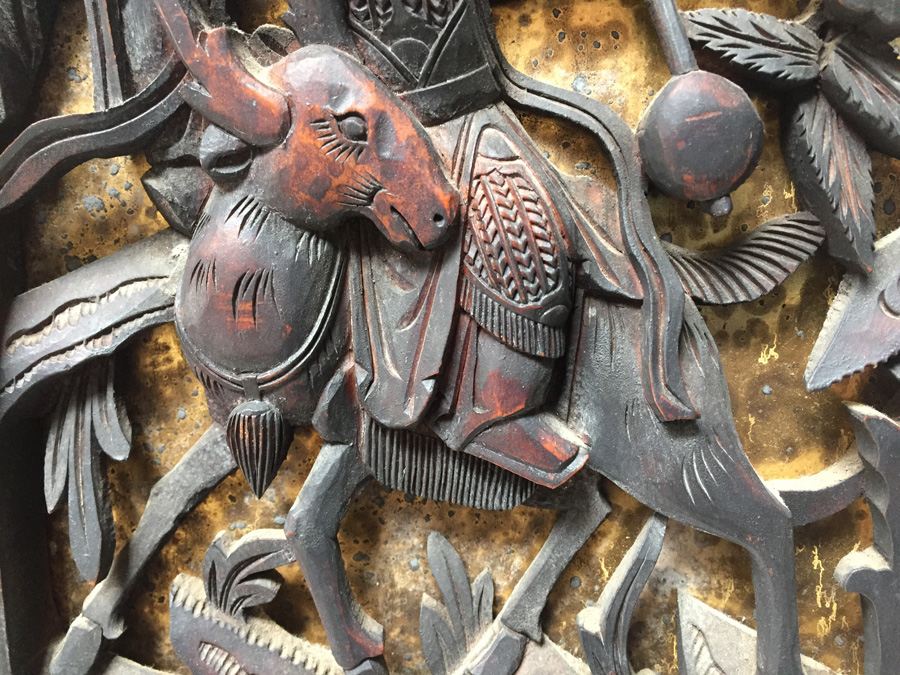 Pair Of Stunning Wood Carved Asian Panels With Detailed Warrior Scenes [Photo 8]