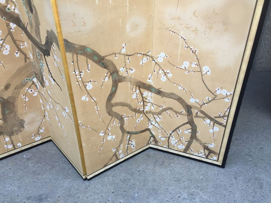 4-Panel Hand Painted Asian Screen [Photo 5]