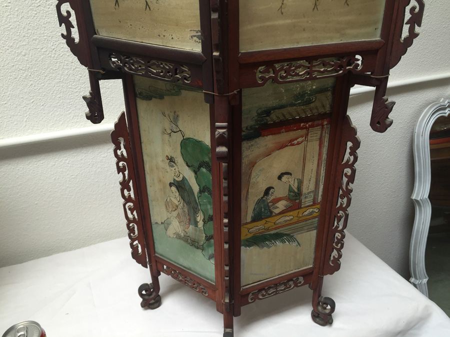 Large Asian Indoor/Outdoor Wood & Glass Light Fixtures [Photo 16]