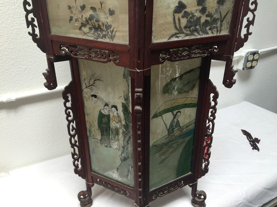 Large Asian Indoor/Outdoor Wood & Glass Light Fixtures [Photo 26]