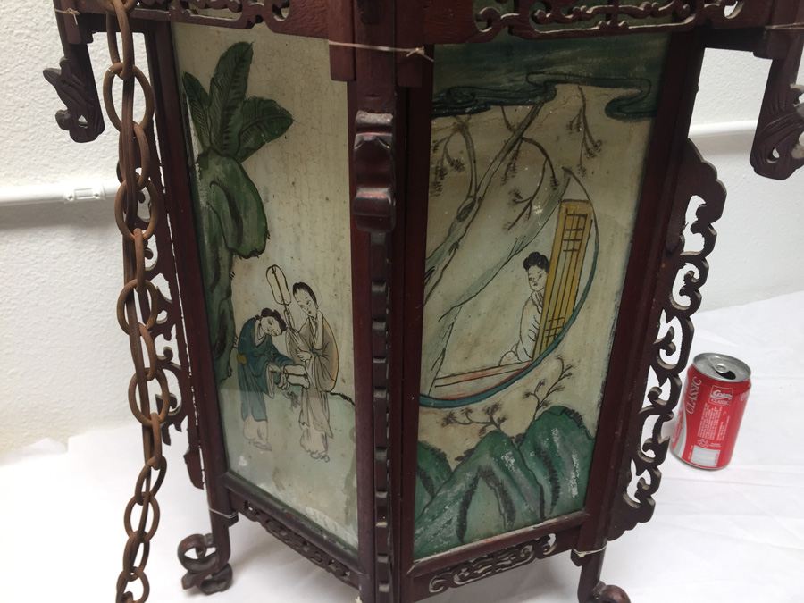 Large Asian Indoor/Outdoor Wood & Glass Light Fixtures [Photo 23]