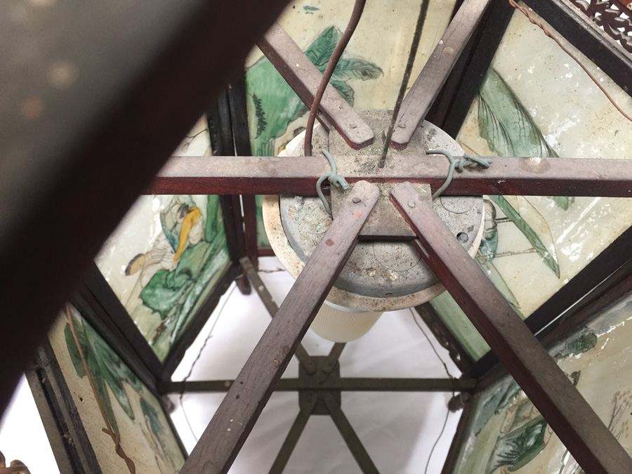 Large Asian Indoor/Outdoor Wood & Glass Light Fixtures [Photo 22]