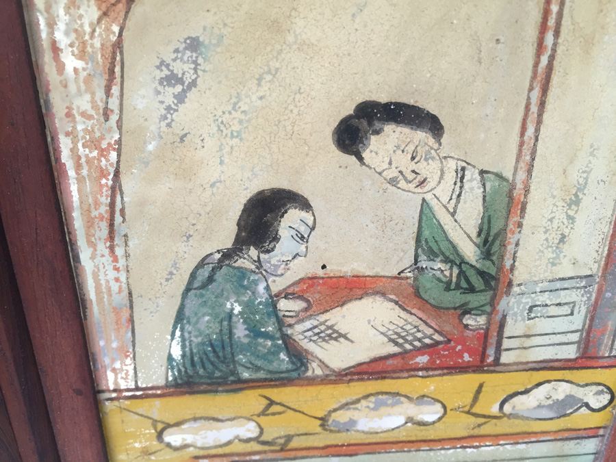 Large Asian Indoor/Outdoor Wood & Glass Light Fixtures [Photo 8]