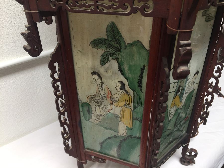 Large Asian Indoor/Outdoor Wood & Glass Light Fixtures [Photo 25]