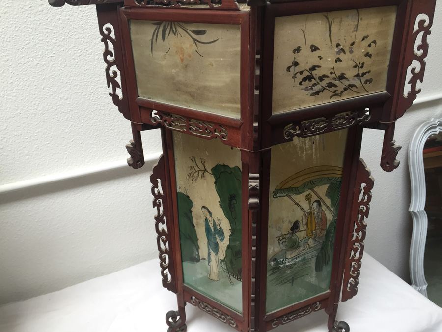 Large Asian Indoor/Outdoor Wood & Glass Light Fixtures [Photo 12]