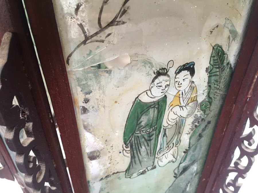 Large Asian Indoor/Outdoor Wood & Glass Light Fixtures [Photo 18]