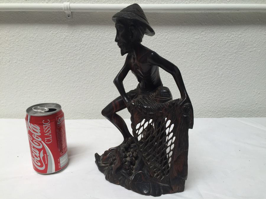 Carved Wooden Statue Of Asian Fisherman [Photo 13]