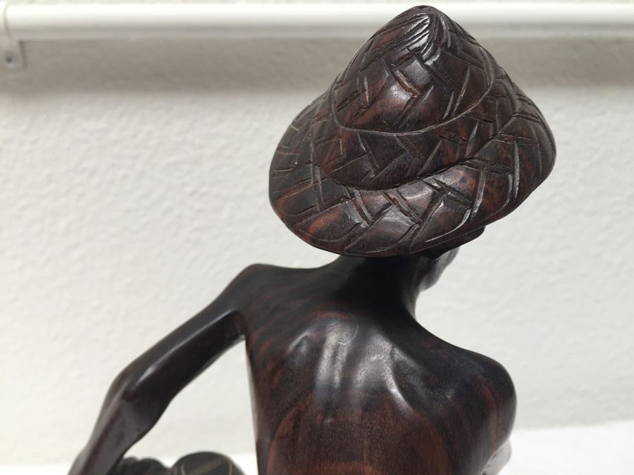 Carved Wooden Statue Of Asian Fisherman [Photo 10]