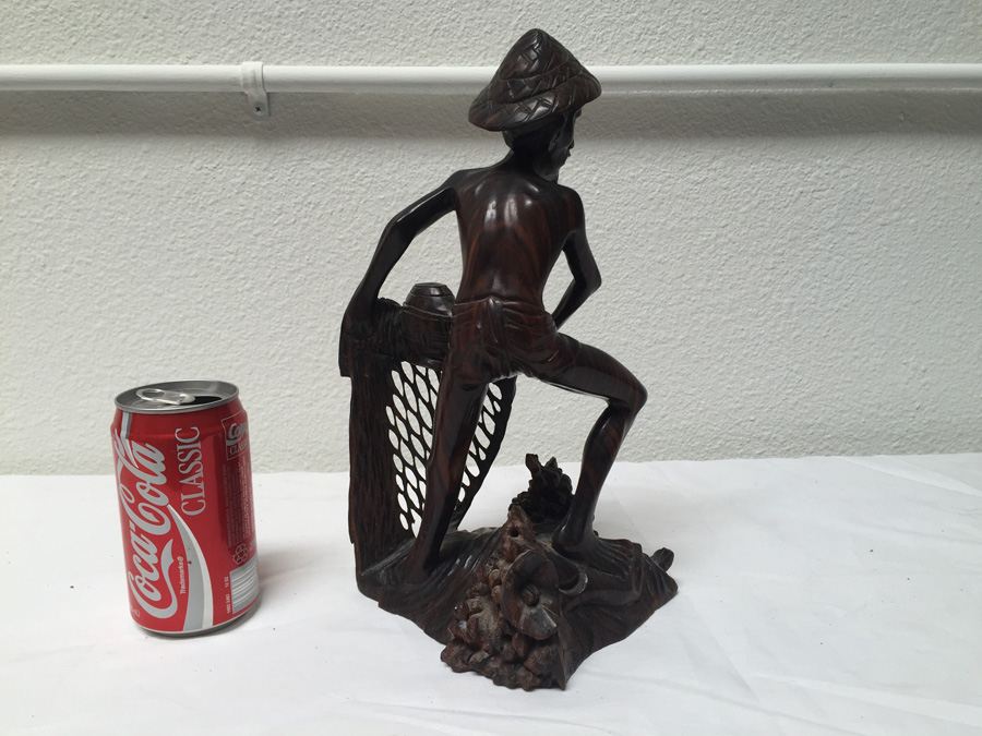 Carved Wooden Statue Of Asian Fisherman [Photo 11]