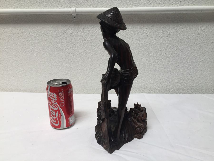 Carved Wooden Statue Of Asian Fisherman [Photo 12]