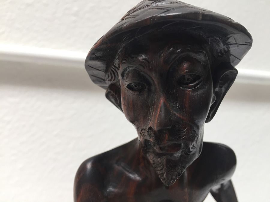 Carved Wooden Statue Of Asian Fisherman [Photo 2]