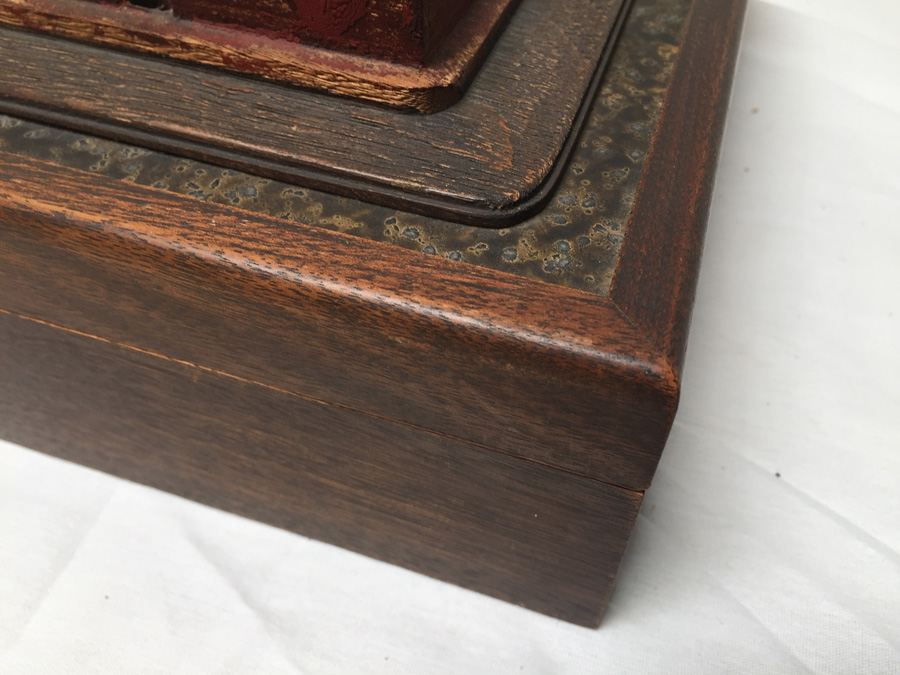 Wooden Box With Old China Temple Wood Carving [Photo 12]