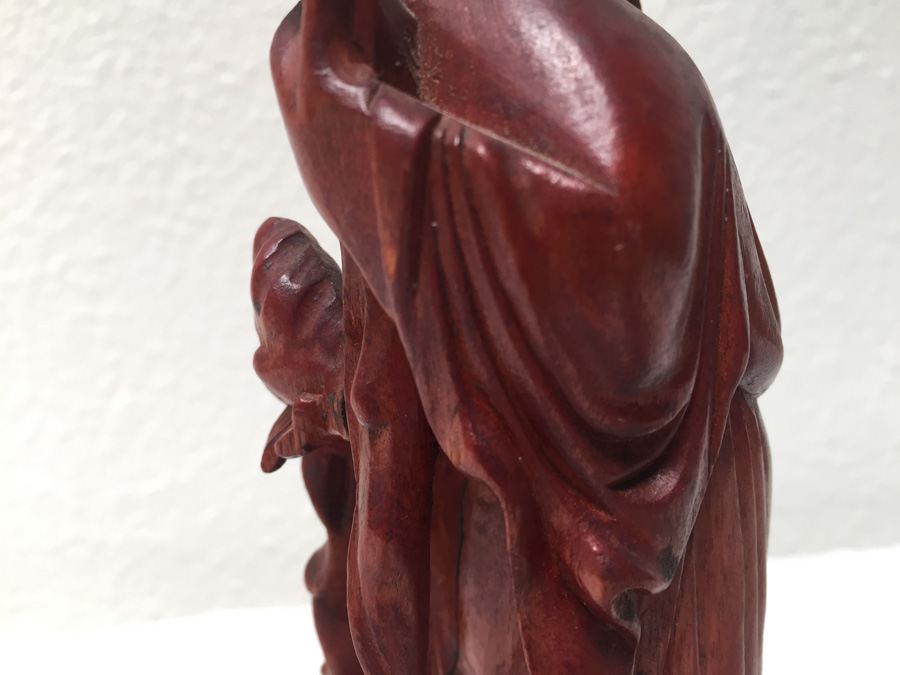 Vintage Carved Chinese Wooden Statue