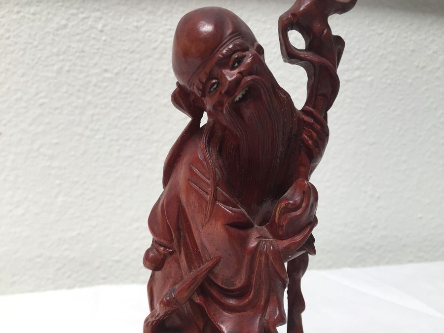 Vintage Carved Chinese Wooden Statue