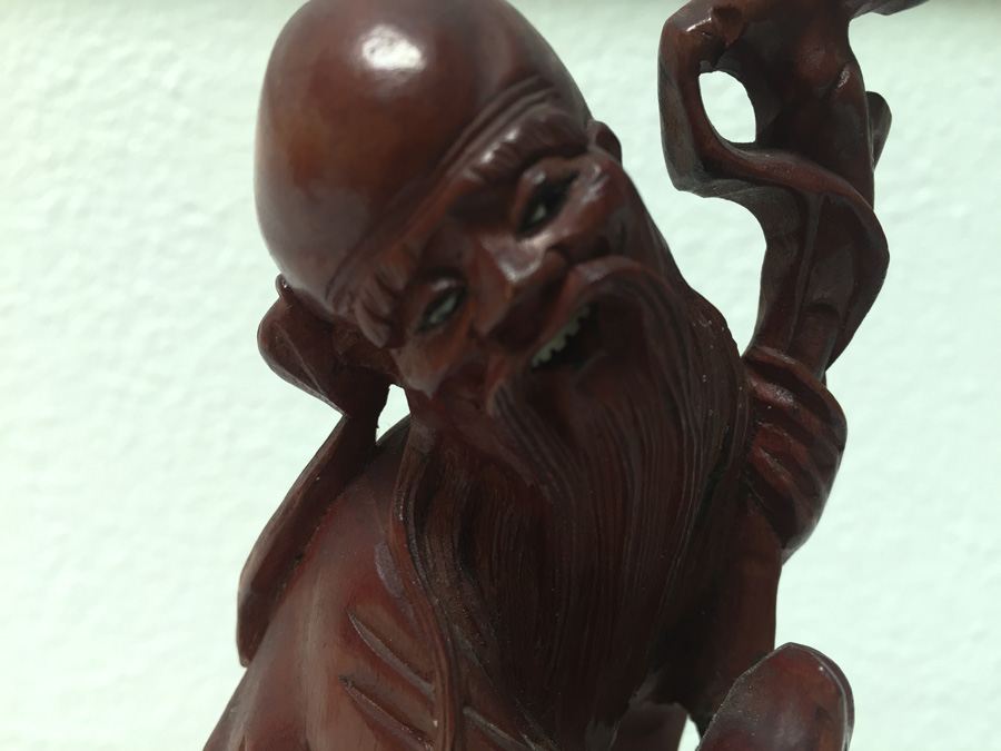 Vintage Carved Chinese Wooden Statue