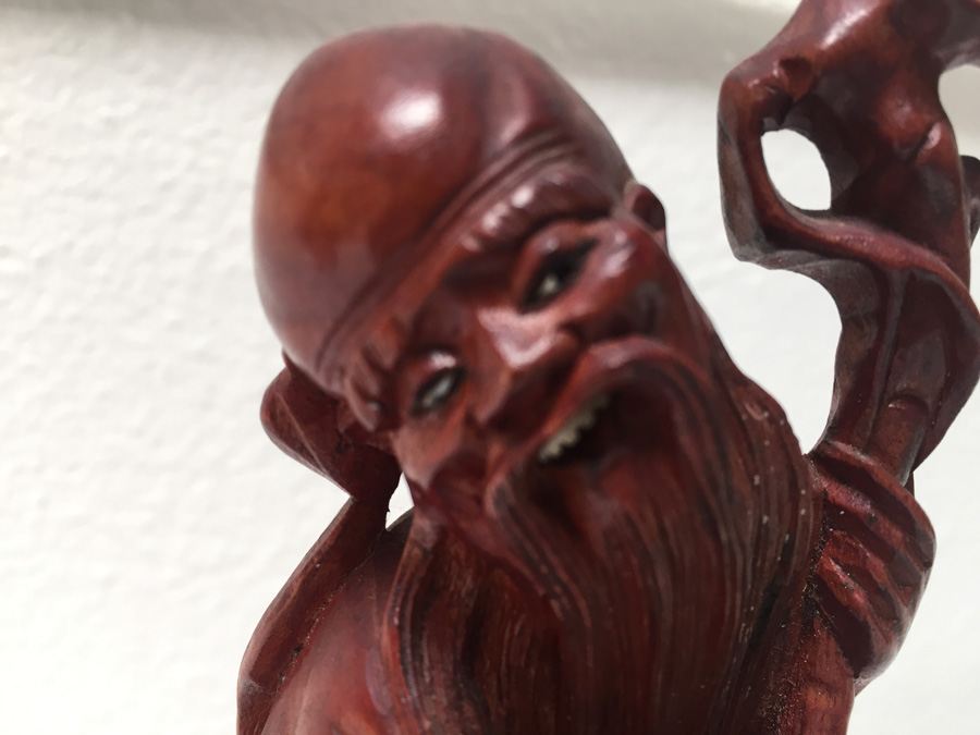 Vintage Carved Chinese Wooden Statue [Photo 4]
