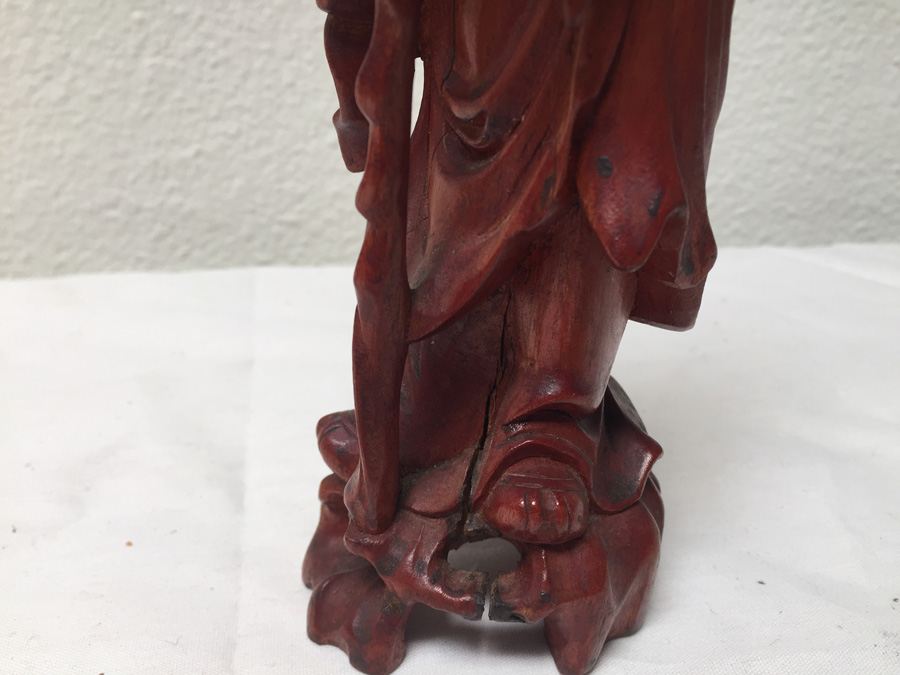 Vintage Carved Chinese Wooden Statue